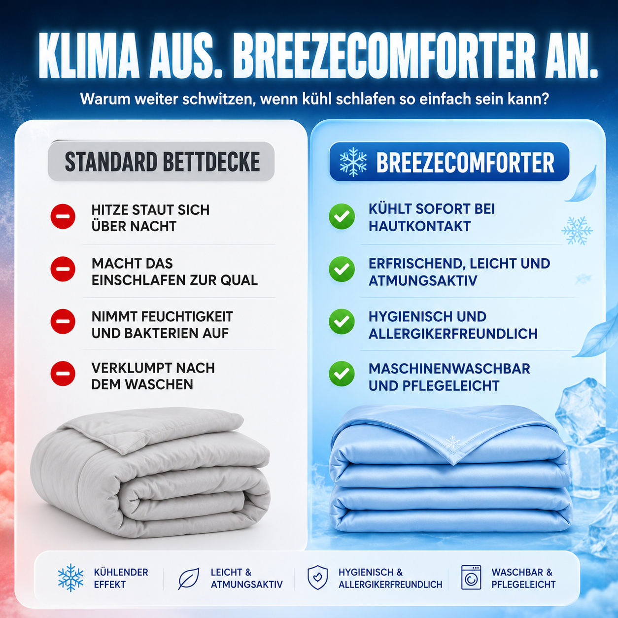 BreezeComforter™ kühlende Eis Decke